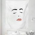 thumbnail image 1 of Eyelash Tapestry, Youth and Beauty Theme Abstract Woman Portrait with Closed Eyes, Fabric Wall Hanging Decor for Bedroom Living Room Dorm, 5 Sizes, Black White Blush, by Ambesonne, 1 of 1