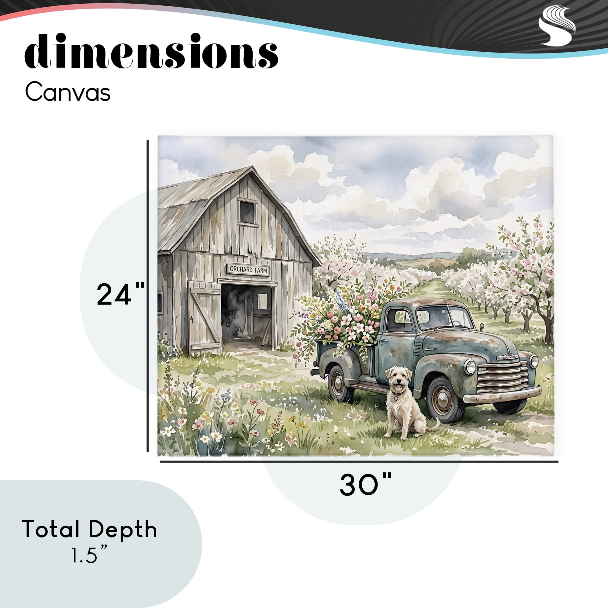 Stupell Industries Spring Orchard and Truck Canvas Wall Art, design by Tabz Jones