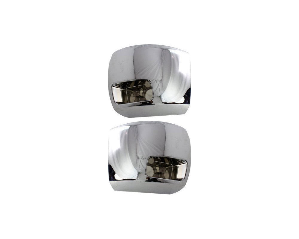 Bumper End Compatible With 2007-2010 Chevrolet Silverado 2500 HD 3500 Front, SET of 2 Left Driver and Right Passenger Side Plastic Chrome