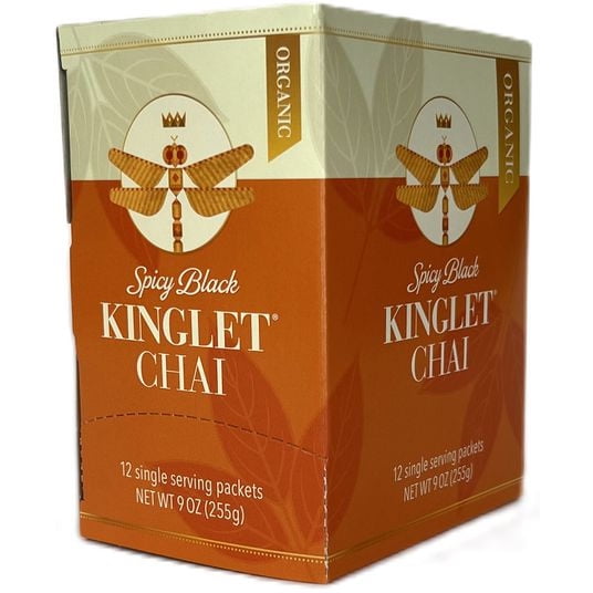 (Price/1 box)Kinglet Black Chai Powder, Spicy, Organic - 1 box