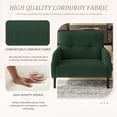thumbnail image 5 of CQSXDA Comfortable Monochrome Wide Seat Chair in United We Win Corduroy Fabric for Living Rooms and Bedrooms，Emerald, 5 of 11