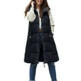 thumbnail image 6 of felwors Women's Long Hooded Down Zip Vest - Lightweight Quilted Padding with Pockets Black, XXXL/XXL, 6 of 6