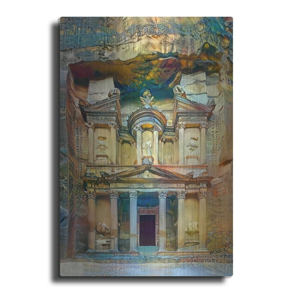 Luxe Metal Art 'Petra Jordan' by Pedro Gavidia, Metal Wall Art, 24"x36"