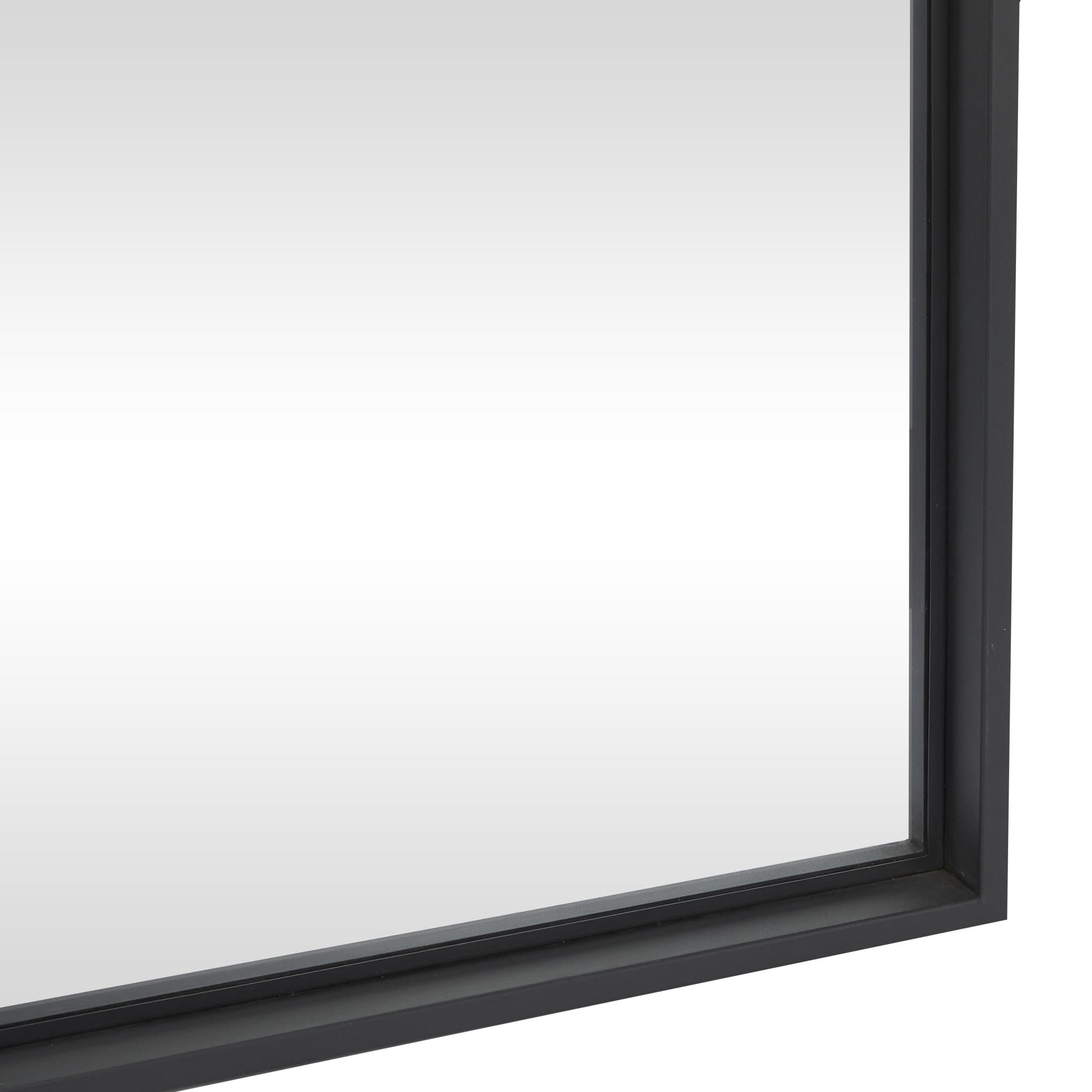 DecMode 36" x 72" Black Metal Tall Floor Mirror