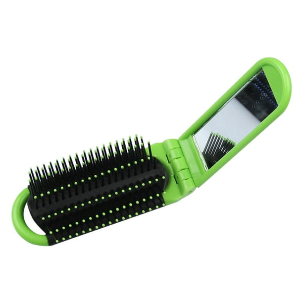 Cepillo de pelo compacto y plegable, con espejos, peine plegable portátil, peine de masaje Shunfa