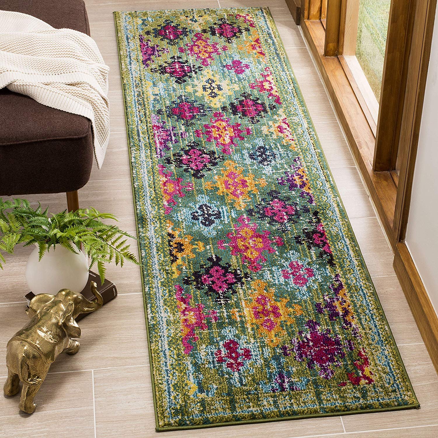 Safavieh Monaco Collection Runner, 2'2" x 8', Green/Multi