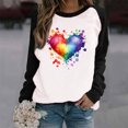 thumbnail image 2 of mihongmao Valentines Day Top for Women Valentine's Day Shirts for Women Crewneck Graphic Sweatshirts Heart Pullover Casual Long Sleeve Gift Blouse Black M, 2 of 7