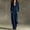 Dark Blue, variant on Women Faux Suede Jumpsuit, Loose Stand Collar Long Sleeve Front Zipper Wide Leg Athletic Romper with Side Pockets Light Blue XL(XL)