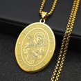 thumbnail image 3 of Jesus St Saint Anthony Pray Us Pendant Necklace for Women Men Stainless Steel Gold Color Religion Medallion Chain Jewelry, 3 of 5