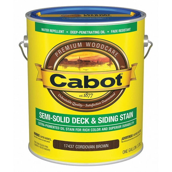 Cabot 140.0017437.007 Semi-Solid Deck & Siding Low VOC Stain, Gallon, Cordovan Brown