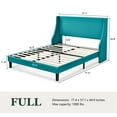 thumbnail image 7 of Amolife Full Size Modern Platform Upholstered Bed Frame with Deluxe Wingback, Lake Blue, 7 of 7