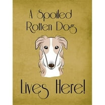 Caroline's Treasures BB1476GF Borzoi Spoiled Dog Lives Here Flag Garden Size , Small, multicolor