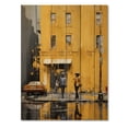thumbnail image 3 of Designart "Harlem Rhythm Yellow and Grey New York" Cityscapes Print on Natural Pine Wood, 3 of 5