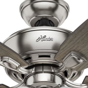 Hunter - Amberlin Indoor Ceiling Fan With Light, 52-inch, Brushed Nickel, Casual-style, 3-speed WhisperWind Motor, 53216, for Living Rooms, Bedrooms