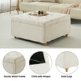 thumbnail image 3 of AOILE Lift-Top Ottoman Coffee Table | Faux Leather Tufted Upholstered with Storage | Large Square Bench for Bedroom & Living Room, 3 of 8