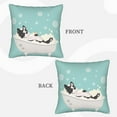 thumbnail image 3 of Bingfone French Bulldog Taking A Bath Linen Throw Pillow Covers Cushion Case Pocket Button Vintage Farmhouse Pillowcase For Sofa Couch Bed 16"X16", 3 of 9