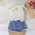 thumbnail image 2 of Girl Summer Set Outfit Toddler Baby Girl Clothes Summer Outfits Print Sleeveless Shirt Tops Cute Shorts Set Kaprioy, 2 of 9