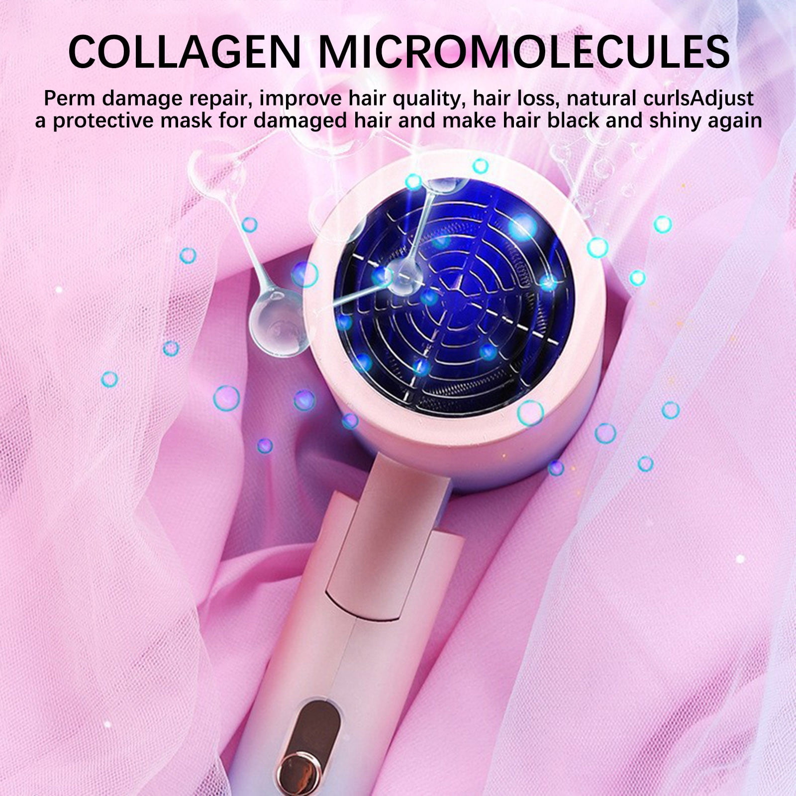 Hair Dryer, Lightweight for Travel & Storage, Foldable Handle Faster Dry Time Hot Hair Dryer Silent Hair Dryer