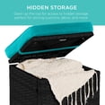 thumbnail image 3 of Best Choice Products Set of 2 Wicker Ottomans, Multipurpose Furniture w/ Removable Cushions - Black/Teal, 3 of 8