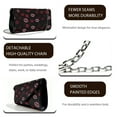 thumbnail image 5 of TSOVTHRID Red Lips Black Print Clutch Purses for Women Formal Evening Bag Party Clutch Handbags with Detachable Chain Leather Purse for Wedding Prom Cocktail Valentine's Day, 5 of 7