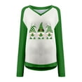 thumbnail image 4 of Pompotops Blouse Décontractée pour Femmes Imprimée pour la Saint-Patrick Manches Longues Col en V, 4 of 4