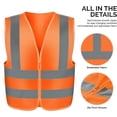 thumbnail image 3 of Neiko 53945A High-Visibility Safety Vest with Reflective Strips for Emergency, Construction, and Safety Use, Neon Orange, Large, 3 of 5