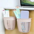thumbnail image 3 of Wall Mounted Storage Baskets 2 Pack, No Drill Adhesive Hanging Organizer Baskets, Plastic Traceless Shelves for Kitchen, Bathroom, Bedroom, Dormitory, Bedside, Space Saving Home Organization, 3 of 5