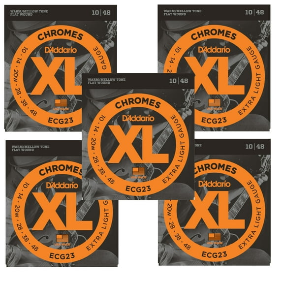 D'Addario Guitar Strings 5 Pack ECG23 Chromes Light Electric