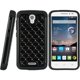 thumbnail image 1 of ALCATEL ONE TOUCH POP ASTRO HYBRID STUDDED DIAMOND CASE BLACK LUXMO No, 1 of 12