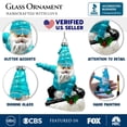 thumbnail image 3 of Snowboarding Gnome Glass Christmas Ornament, Winter Blue Aspen Tree Decor, 3 of 7