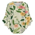 thumbnail image 5 of Floral Pattern Pretty Pastel Flowers Women's V-Neck Blouse With 3/4 Ruffled Bell Sleeves Casual Top Ladies Blouses, 5 of 7