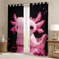 thumbnail image 2 of Feelyou Cute Pink Axolotl Black Out Curtains, Magic Animal Curtains Pack of 2 (42x63 Each), Dreamy Glitter Stars Galaxy Bedroom Curtains, Curtains and Drapes Decor, 2 of 6