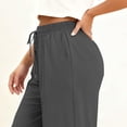 thumbnail image 6 of Womens Barrel Sweatpants Wide Leg Straight Plus Size Drawstring High Waist Loose Workout Athletic Joggers Pants Dark Gray, 6 of 6