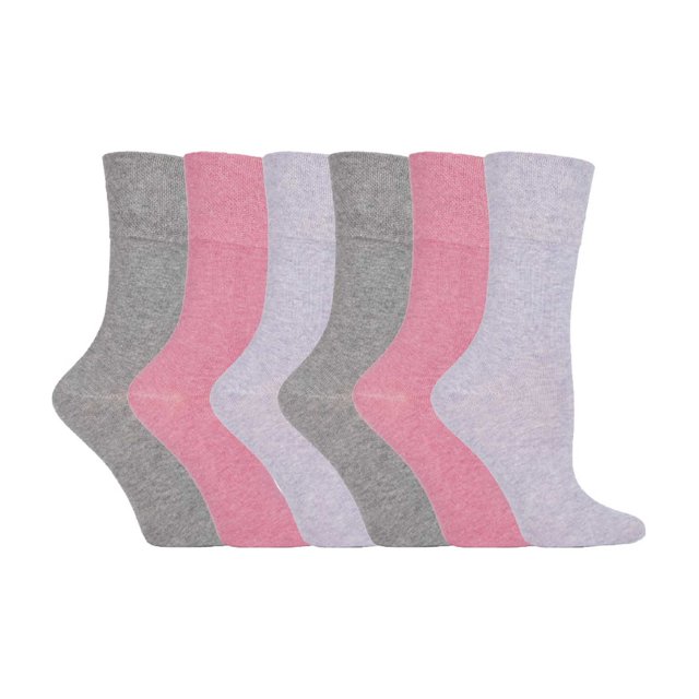 Gentle Grip - 6 Pairs Ladies Gentle Grip Non Elastic Crew Socks