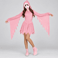 thumbnail image 4 of Salmonnus Pink Glitter Ghost Halloween Costume for Women, Hooded Ghost Costume Dress with Mask, Spooky Horror Halloween Party Cosplay Outfit for Masquerade and Themed Events, 4 of 7