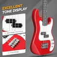 thumbnail image 3 of GLARRY 36in Electric Bass Guitar, 4 String Beginner Starter Kit with Accessories including Cable, Strap, Bag for Kids and Adults (Red), 3 of 7