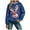 Blue, variant on Futezty Christmas Sweatshirts for Women Novelty Funny Santa Xmas Tree Graphic Pullover Tops Loose Casual Fleece Shirts