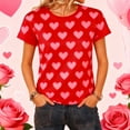 thumbnail image 6 of Busydd Womens T Shirts Fashion Love Heart Print Valentine's Day T Shirts for Women Casual Short Sleeve Round Neck Couple Summer Tops, 6 of 9