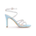 thumbnail image 3 of BLISSFUL STEP Women's Rhiness Strappy Stiletto Heels Sandals Sky Blue 8.5, 3 of 8