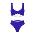 thumbnail image 4 of Daiia Darkblue Women's Bikini Set Two Piece Swimsuit High Waisted Bikini Adjustable Straps Bikini Perfect for Beach, Pool, and Summer Vacation-Large, 4 of 9