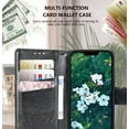 thumbnail image 4 of for iPhone 13 Case Wallet for Women,Flip Folio Cover with Butterfly Embossed PU Leather Kickstand Credit Card Holder Slots Magnetic Wrist Strap Protective Phone Case for iPhone 13 (Black), 4 of 13