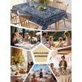 thumbnail image 5 of Dark Blue Table Cloth 60x60 Inch Square, Medieval Ethnic Turkish Retro Waterproof Tablecloth Washable Table Cover for Party Picnic Dinner Decor, 5 of 9