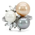 thumbnail image 3 of Womens Rings High polished (no plating) 316L Stainless Steel Ring with Synthetic Pearl in Multi Color TK114, 3 of 5