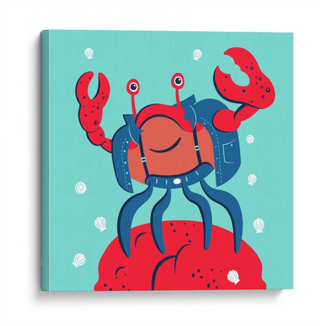 Cuadro decorativo - "HOLA, NIÑO", DICE EL CANGREJO, Najesi 25x25 Canvas Lab Ilustraciones, Niños,