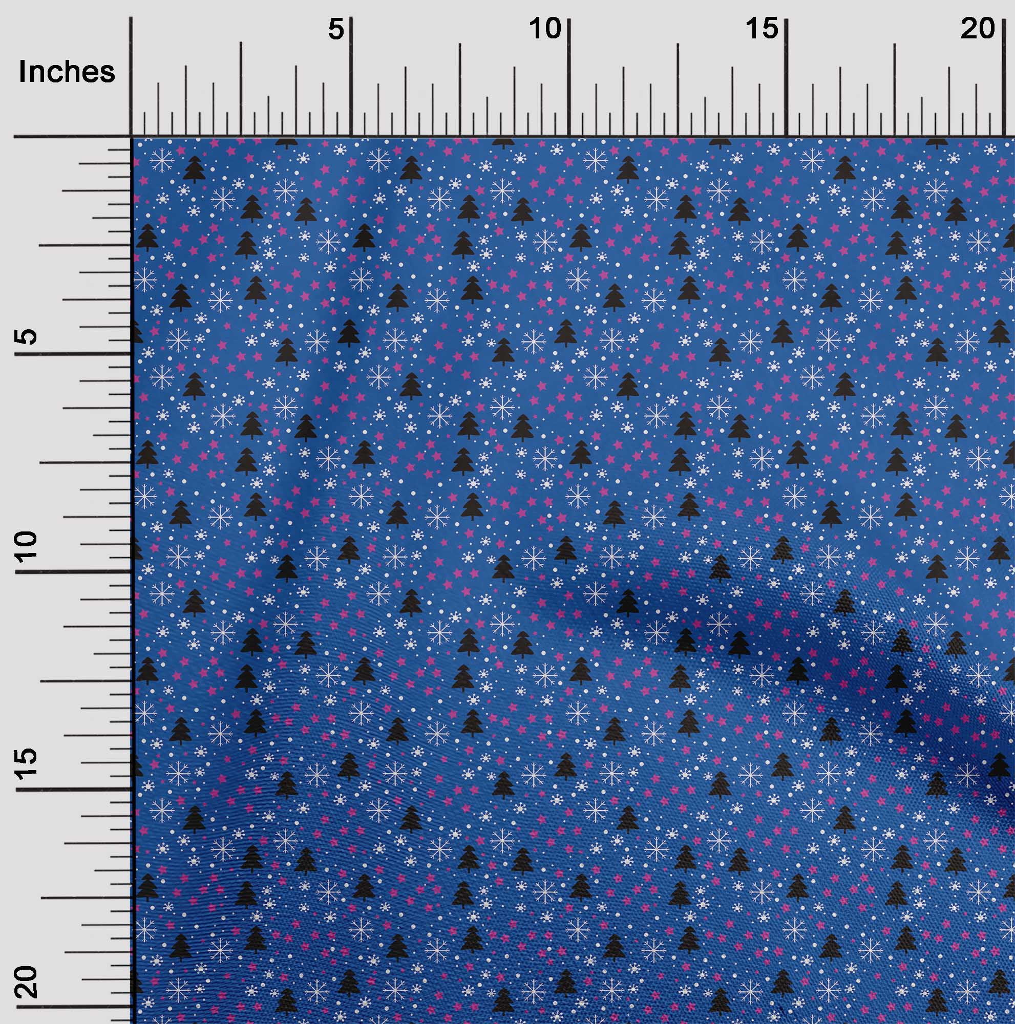 oneOone Cotton Flex Blue Fabric Merry Christmas Sewing Craft Projects Fabric Prints By Yard 40 Inch Wide-LLM