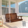 thumbnail image 5 of OverPatio Multi-person Swing,880lbs Plus Size,Patio Porch Wooden Swing with Adjustable Chains for Outdoors(4FT,Rustic), 5 of 10