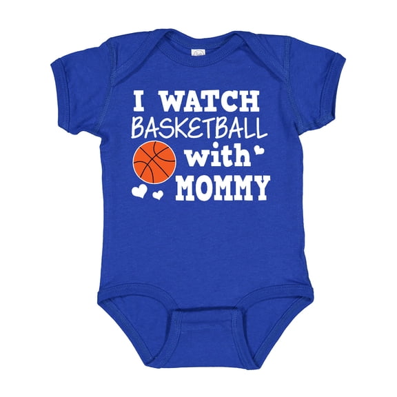Inktastic I Watch Basketball with Mommy Boys Baby Bodysuit
