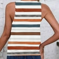 thumbnail image 4 of Ashirexll Débardeurs pour Femmes Mode Rayé Imprimé Décontracté Col en V Sans Manches Blouses d'Été, 4 of 4