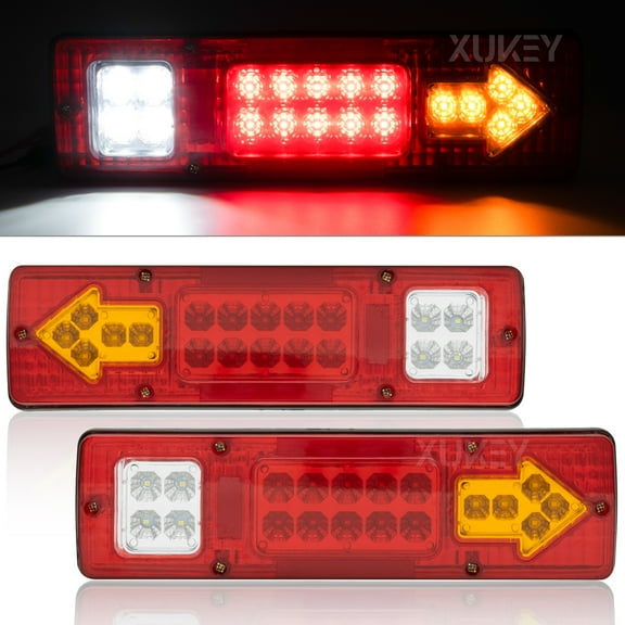 Yiyasu 2x 12V Arrow Turn Signal LED Tail Light Lamp For Trailer Van Caravan Truck Lorry Waterproof IP67 Red