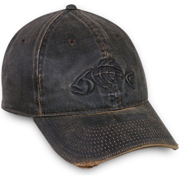 Outdoor Cap Adjustable Closure Bonefish Weathered Cotton Cap, Dark Brown